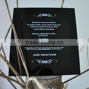 Black Acrylic Wedding Invitation Card thumbnail-1