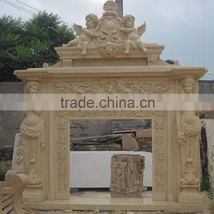Marble Caving Fireplace Mantel thumbnail-5