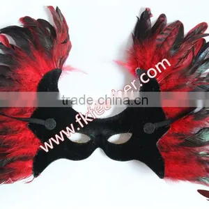 New Products 2016 Big Beautiful Design Red Cock Feather Mask And Venetian Mask For Birthday Party Mask Decoration thumbnail-5