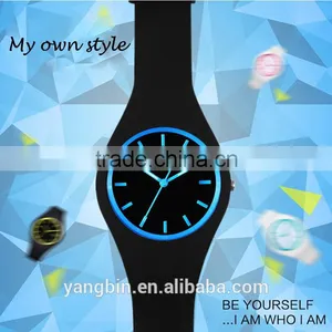 2015 Japan Quartz Movt Silicone Band Watch New Products in thumbnail-3