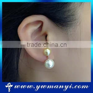 Yiwu Factory Wholesale Newest Double Pearl Earring Jewelry for Girls thumbnail-3