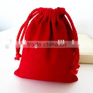 Wholesale Red Color Canvas Drawstring Gift Packing Bag thumbnail-2