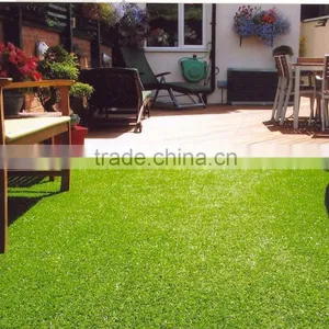 Natural Looking Fake Lawn Mat for Landscaping, Straight+curled Monofilament 4 Tones in Green Color, High Density thumbnail-1