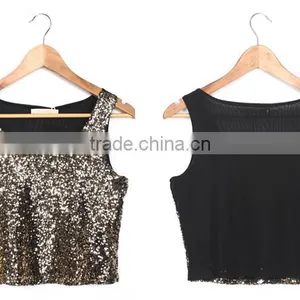 Sequined Stylish Tops for Women 2016 Crop Tank Tops Wholesale thumbnail-5