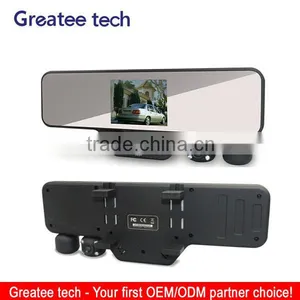 HD 3.5 Inch Dual Cameras Rearview Mirror Car Dvr thumbnail-1