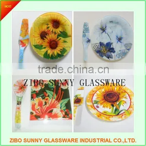 Round Decal Glass Dinner Plate Dish thumbnail-4
