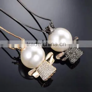 Hot Sale Gold Long Chain Simple Design Chinese Pearl Necklace Jewerly thumbnail-5