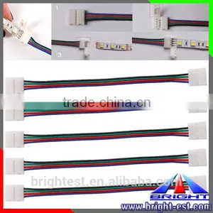 4 Pin 10mm RGB Led Strip Connector,Multiple Colors Rechargeable 3 Pole Led Strip Female Connector Led Strip Black Pcb Quality Choice thumbnail-2