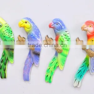 5 Inch Plastic Pearl Powder Flat Parrot Birds Fridge Magnet, Handicraft Wall Hanging thumbnail-1