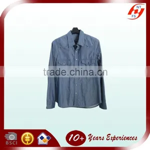 Woman Long Sleeve Denim Shirt Cotton Jeans Shirt Woman Shirt Model thumbnail-1