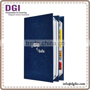 Custom Design Restaurant Menu Holder, PU Leather Cover Drink Menu Book/leather File Folder thumbnail-2