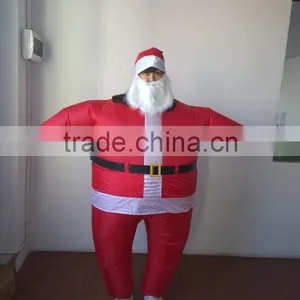 DJ-CO-120 Adult Chub Santa Inflatable Blow Up Color Full Body Christmas Costume Jumpsuit thumbnail-3