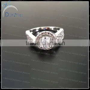Ladies Pave cz Plated 18k White Gold Rings thumbnail-1