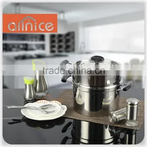 Multi-functional 24cm 2 Tier Stainless Steel Cooking Pot With Steamer for Food and Encapsulated Base thumbnail-1