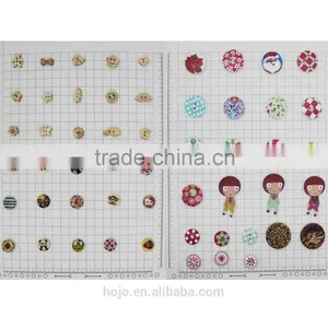 Sewing 2 Holes 2.5cm Round Red Flowers Button for Fabric thumbnail-4
