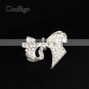 Fashion Jewelry Rhinestone Charming Bowknot Brooch Lady Girls Dresses Hijab Scarf Party Gift Apparel Promotion Accessories thumbnail-2