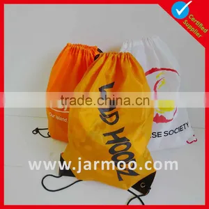 Custom Polyester White Drawstring Backpack thumbnail-4