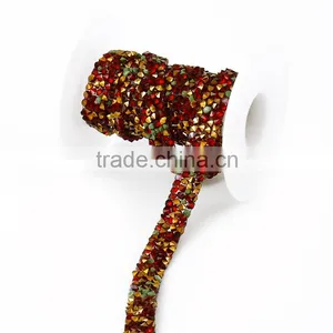 Hot Fix Adhesive Wedding Trim Crystal Beaded Chains thumbnail-1
