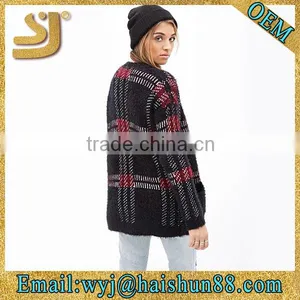 Fuzzy Plaid Cardigan thumbnail-3