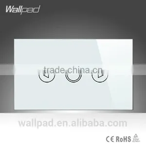 China Supplier Wallpad LED White Crystal Glass 110~250V US 120 Standard Electrical Touch Screen LED Dimmer Light Switch thumbnail-1