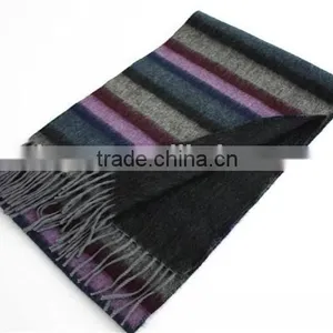 Multicolor Stripe Wool Scarf With Tassel thumbnail-2