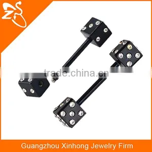Penis Tongue Piercing Jewelry Fake Tongue Barbell Free Sample Dice Tongue Rings thumbnail-1
