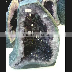 Natural Rock Amethyst Quartz Crystal Geode thumbnail-1