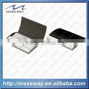 Fashion High Quality Business ID Metal Genuine Leather Business Card Holder thumbnail-5