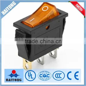 KCD-3 3P 15A 250VAC Yellow Iron Meterial Rocker Switch T85 thumbnail-1