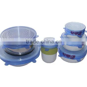 As Seen On TV 6 Pack Super Stretch Silicon Flexible Sealing Lids System Rinse & Re-use, Save Money! thumbnail-1