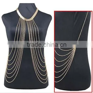 2016 Women Summer Bikini Tassels Gold Body Jewelry, Long Sexy Body Chains thumbnail-1