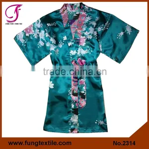 2314 Children Peacock Satin Robe thumbnail-1