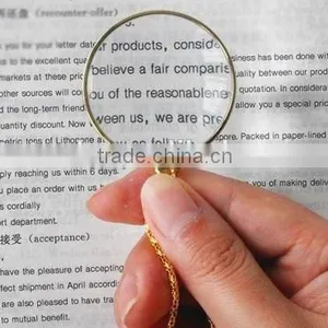Decorative Gold 5X Magnifying Glass Pendant Necklace Magnifier thumbnail-1