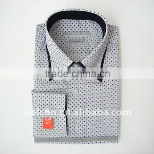 Men's Classic Business Dress 100% Cotton Long Sleeve Stylish Spot Shirt thumbnail-1