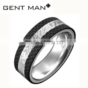 Fashion Generous New Design Carbon Fiber Finger Ring Tungsten Carbide Jewelry Titanium Ring thumbnail-1