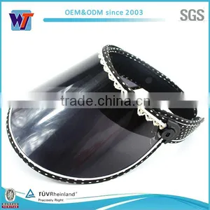 Black Embroidery Cheap Sports Sun Visor Cap WT-VC001 thumbnail-1