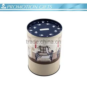 Custom Logo Round Tin Money Box thumbnail-1