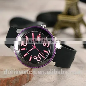 High Quality Top Grade New Design Rhinestone Silicone Ladies Watch Women Watch thumbnail-3