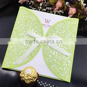 Elegant Laser Cut Cards Wedding Invitation Card Made in Chinese Factory thumbnail-1