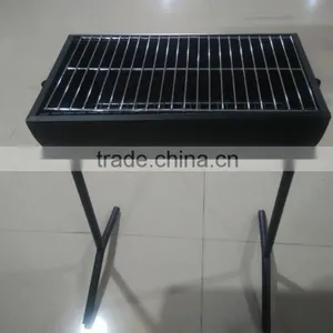 Black Steel Rectangle Small BBQ Geill With Motor and Fork thumbnail-3