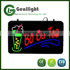 Flashing Neon Lighted Bo Ba Tea Led Animated Shop Business Sign thumbnail-1