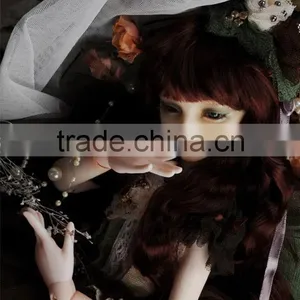 New Arrival Heat Resistant Dark Brown Deep Wavy 1/4 BJD Doll Wig thumbnail-3