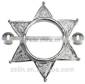Fashion Body Piercing Jewelry Stainless Steel Flower Shape Nipple Ring thumbnail-1