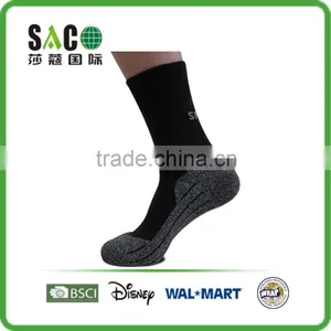 Custom Grey Melange Foot Black Cotton Sports Socks thumbnail-1