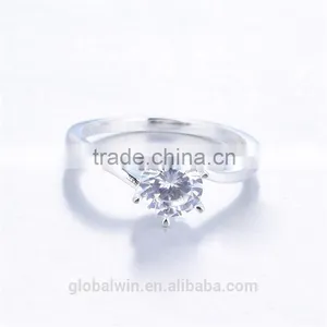 Crystal Gemstones Ring Free Sample Wholesale Custom Engraving With 6 Prongs Mexican Wedding Rings Gemstones Ring For Women thumbnail-3