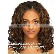 SEXY BLONDE CURLY WEAVE WIGS - POPULAR CURL WIGS thumbnail-1