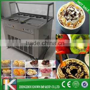 Square 2+5 Two Comperssor Fast Cooling Ice Pan Fried Ice Cream Machine Thailand thumbnail-1