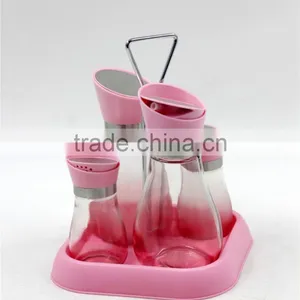 Glass Oil Jar Set Empty Jar Pet Clear Bulk Spice Jar Color With Stand thumbnail-4