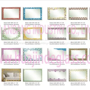Double Coated Aluminium Mirror Tinted Mirror With Design, Decorative Bathroom Back Painted Mirror thumbnail-2