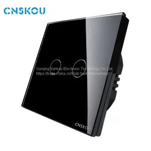 Cnskou 2017 New Design EU Luxury Glass Panel 2gang1way Touch Switch for Lamp thumbnail-1